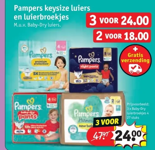 Promotie: Pampers keysize luiers en luierbroekjes