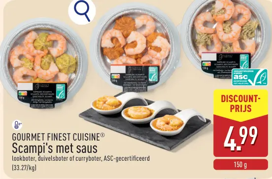 Aanbieding: Scampi's met saus