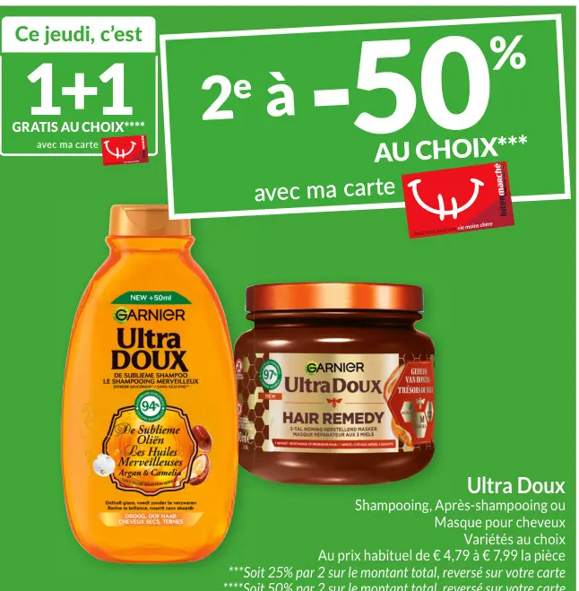 Offre: Ultra Doux Shampooing, Après-shampooing ou Masque pour cheveux