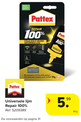 Offre: Universele lijm Repair 100%