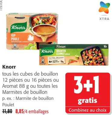 Offre: Knorr tous les cubes de bouillon ou Aromat ou toutes les Marmites de bouillon