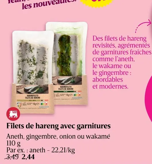 Offre: Filets de hareng avec garnitures