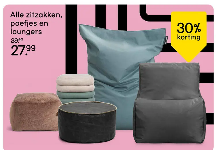 Aanbieding: Alle zitzakken, poefjes en loungers