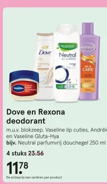 Aanbieding: Dove en Rexona deodorant