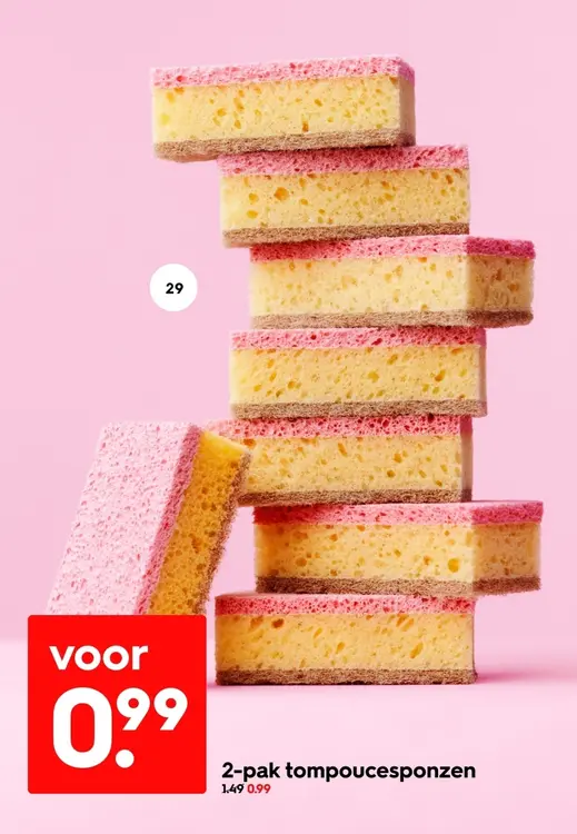 Aanbieding: 2-pak tompoucesponzen