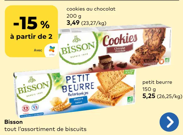 Offre: Bisson cookies au chocolat