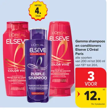 Aanbieding: Gamma shampoos en conditioners Elseve L'Oréal