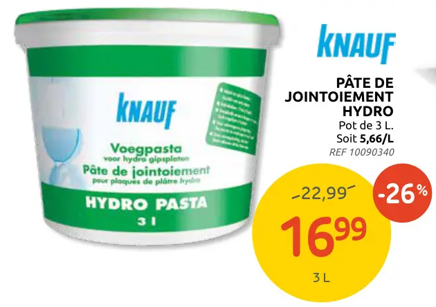 Offre: Pâte de jointoiement hydro