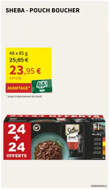 Offre: Sheba - pouch boucher