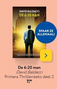 Aanbieding: De 6:20 man David Baldacci Primera Thrillerre