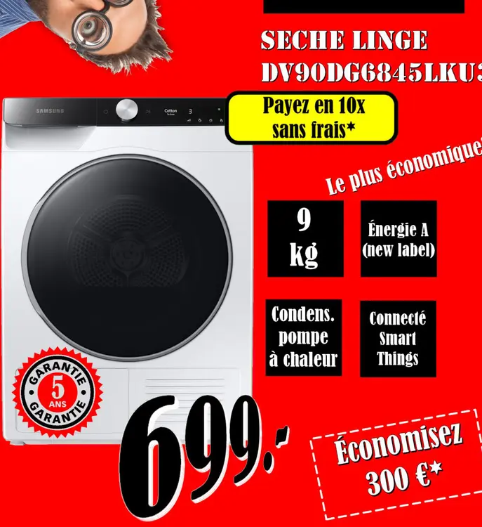 Promotie: Seche linge dv90dg6845lkus