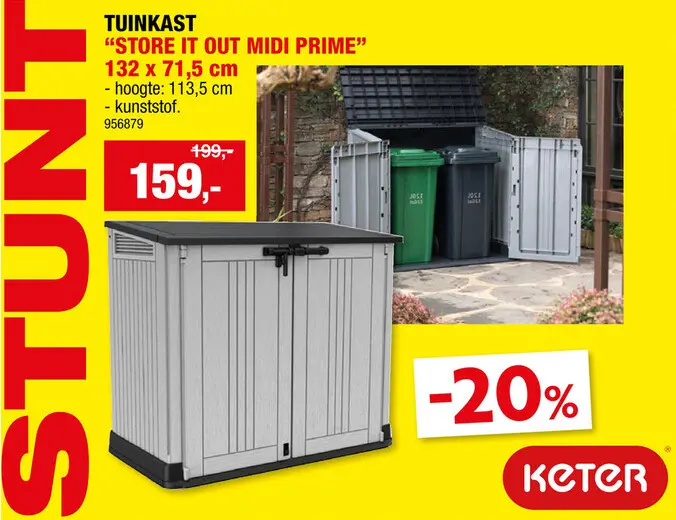 Promotie: Store-It-Out Midi Prime tuinberging 71,5x132x113,5 cm grijs of tuin