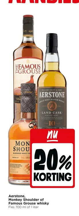 Aanbieding: Aerstone, Monkey Shoulder of Famous Grouse wh