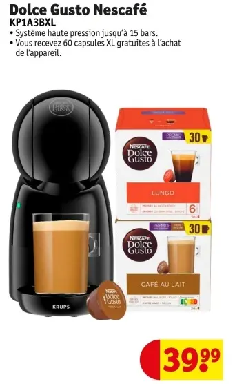 Offre: Dolce Gusto Nescafé KP1A3BXL
