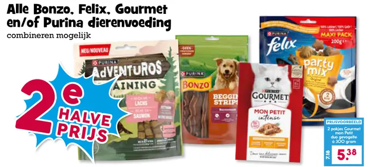 Aanbieding: Bonzo, Felix, Gourmet en/of Purina dierenvoeding