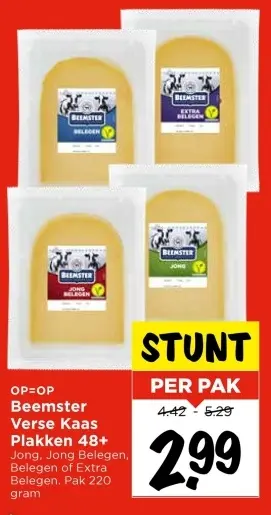 Aanbieding: Verse Kaas Plakken 48+