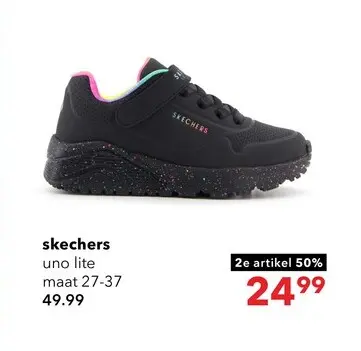 Aanbieding: Skechers Uno Lite Rainbow Specks meisjes sneakers zwart