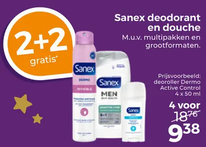 Aanbieding: Sanex deodorant en douche