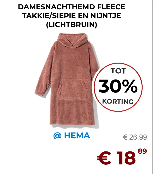 Aanbieding: Damesnachthemd fleece takkie/siepie en nijntj