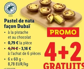Offre: Pastel de nata façon Dubaï