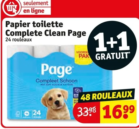 Offre: Papier toilette Complete Clean Page
