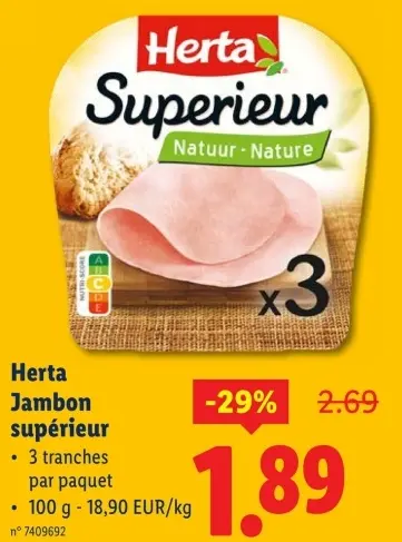 Offre: Jambon supérieur