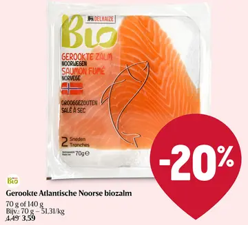 Aanbieding: Gerookte Atlantische Noorse biozalm
