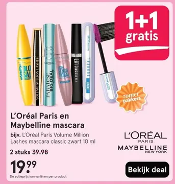 Aanbieding: L'Oréal Paris en Maybelline mascara