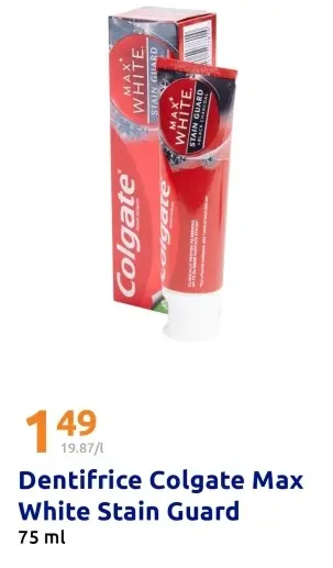 Offre: Dentifrice Colgate Max White Stain Guard