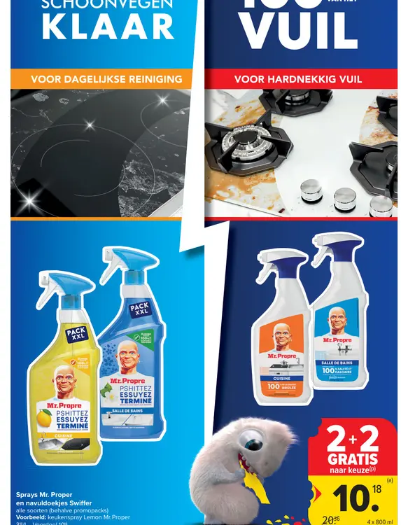 Promotie: Sprays Mr. Proper en navuldoekjes Swiffer