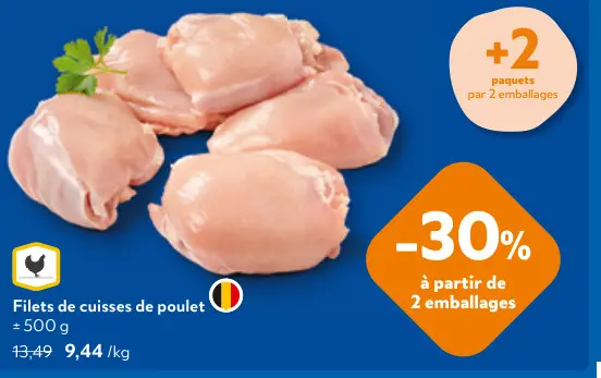 Offre: Filets de cuisses de poulet