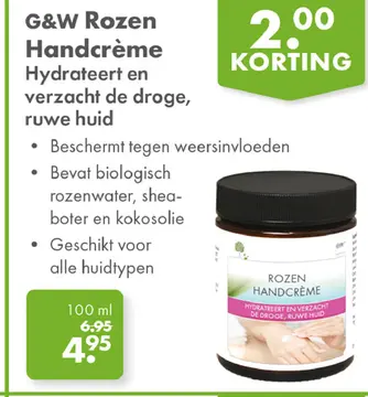 Aanbieding: G&W Rozen Handcrème