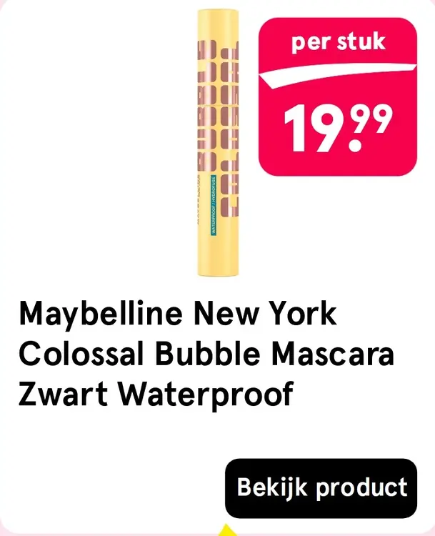 Aanbieding: Colossal Bubble Mascara Zwart Waterproof