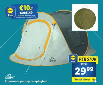 Aanbieding: 2-persoons pop-up campingtent