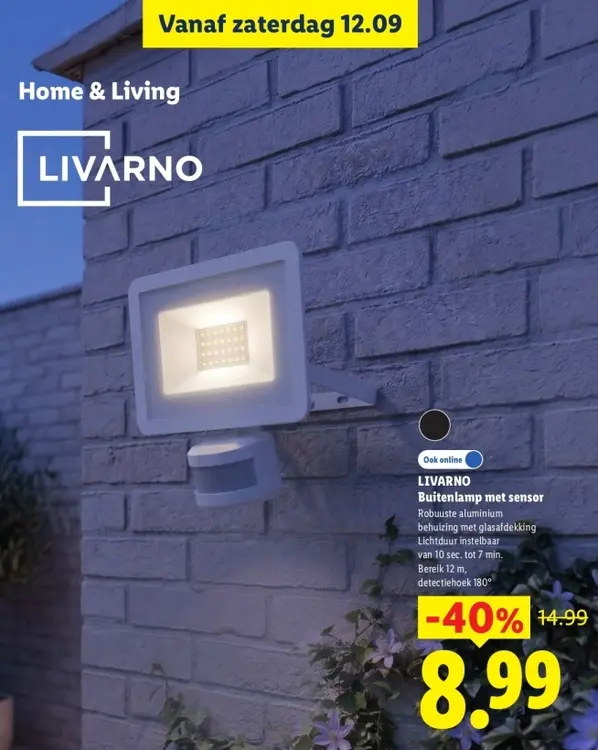 Aanbieding: Buitenlamp met sensor