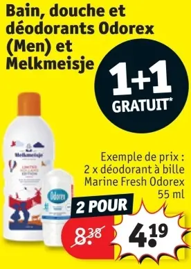 Offre: Bain, douche et déodorants Odorex (Men) et Melkmeisje