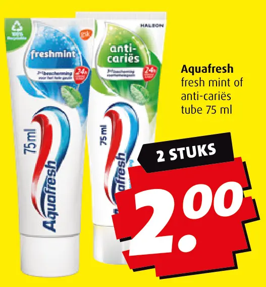 Aanbieding: Aquafresh fresh mint of anti-cariës