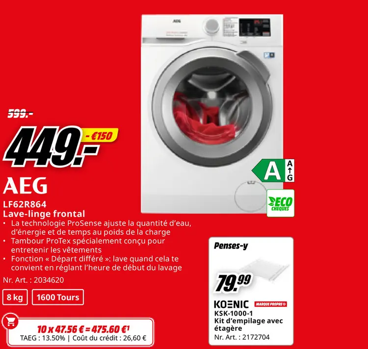 Offre: Lave-linge frontal