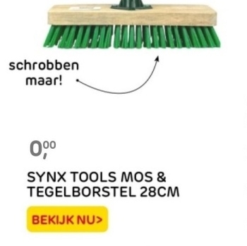 Aanbieding: SYNX TOOLS MOS & TEGELBORSTEL 28CM