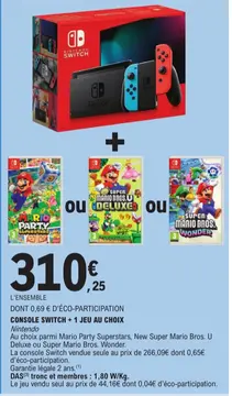 Offre: Console switch + 1 jeu au choix