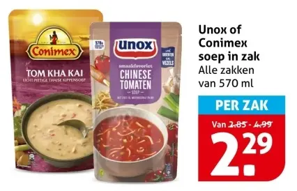 Aanbieding: soep in zak