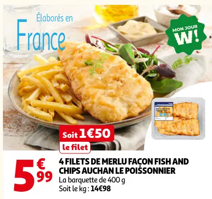 Offre: 4 filets de merlu façon fish and chips