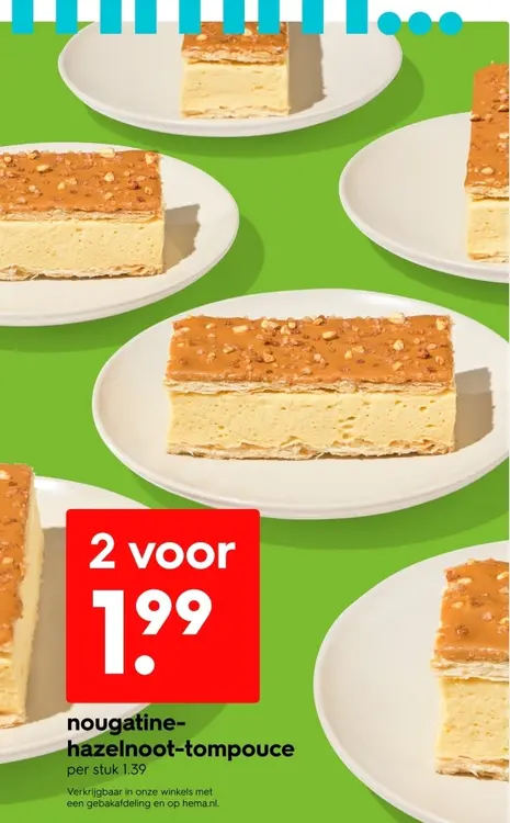 Aanbieding: nougatine-hazelnoot-tompouce