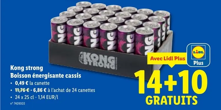 Offre: Boisson énergisante cassis