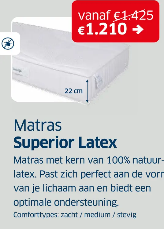Promotie: Matras Superior Latex