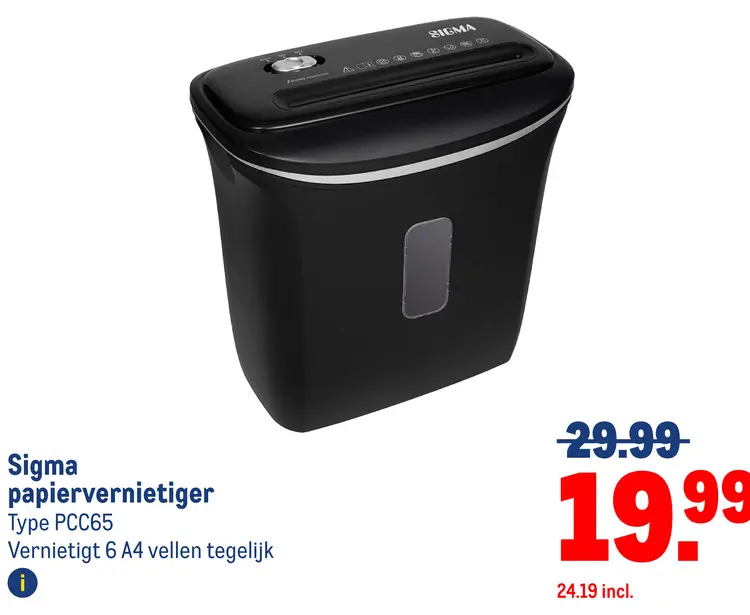 Aanbieding: papiervernietiger