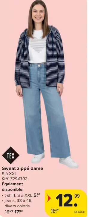 Offre: Sweat zippé dame