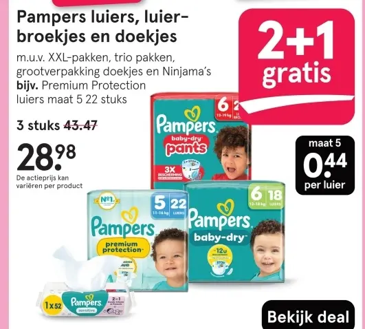 Aanbieding: Pampers luiers, luierbroekjes en doekjes