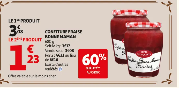 Offre: Confiture fraise