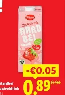 Aanbieding: Aardbei zuiveldrink